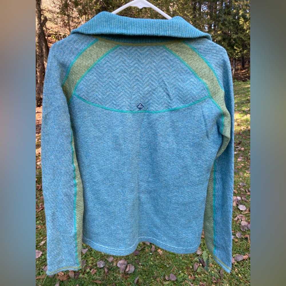 Prana Blue and Green Women's Cowl Sweater - Picture 4 of 4
